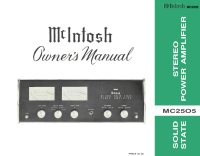McIntosh MC-2505 - Owners manual